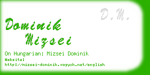 dominik mizsei business card